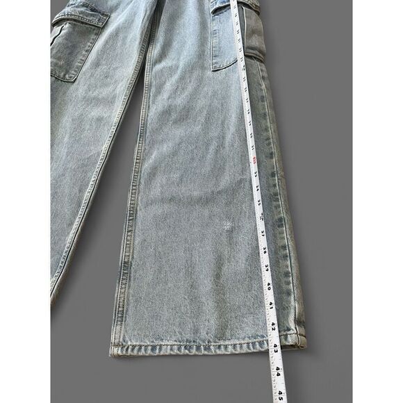 Industry Women’s Jeans High Rise Wide Leg Cargo US 4 Light Blue New With Tag - Picture 5 of 11